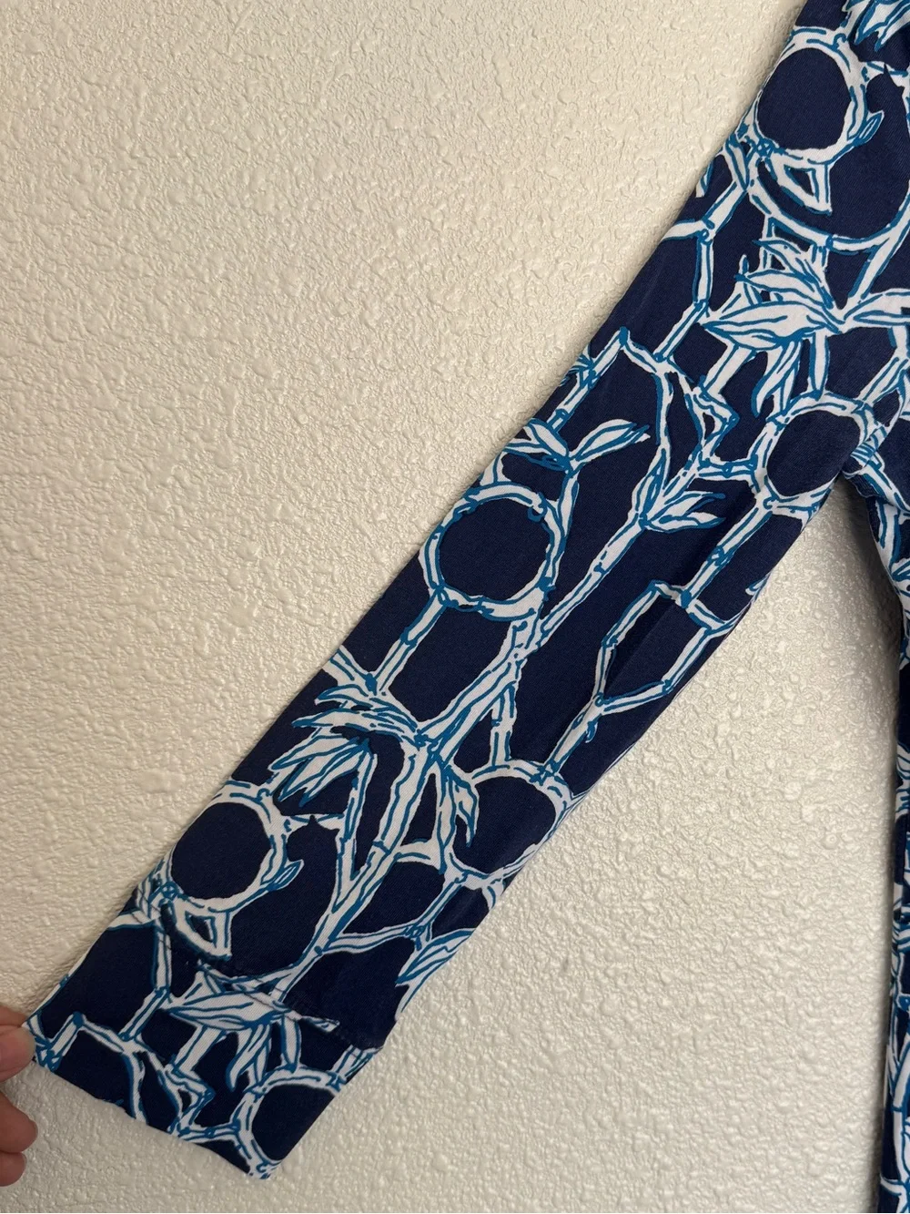 Lilly Pulitzer Size XS Pima Cotton Hollee Dress High Tide Navy‎ Lucky Bamboo